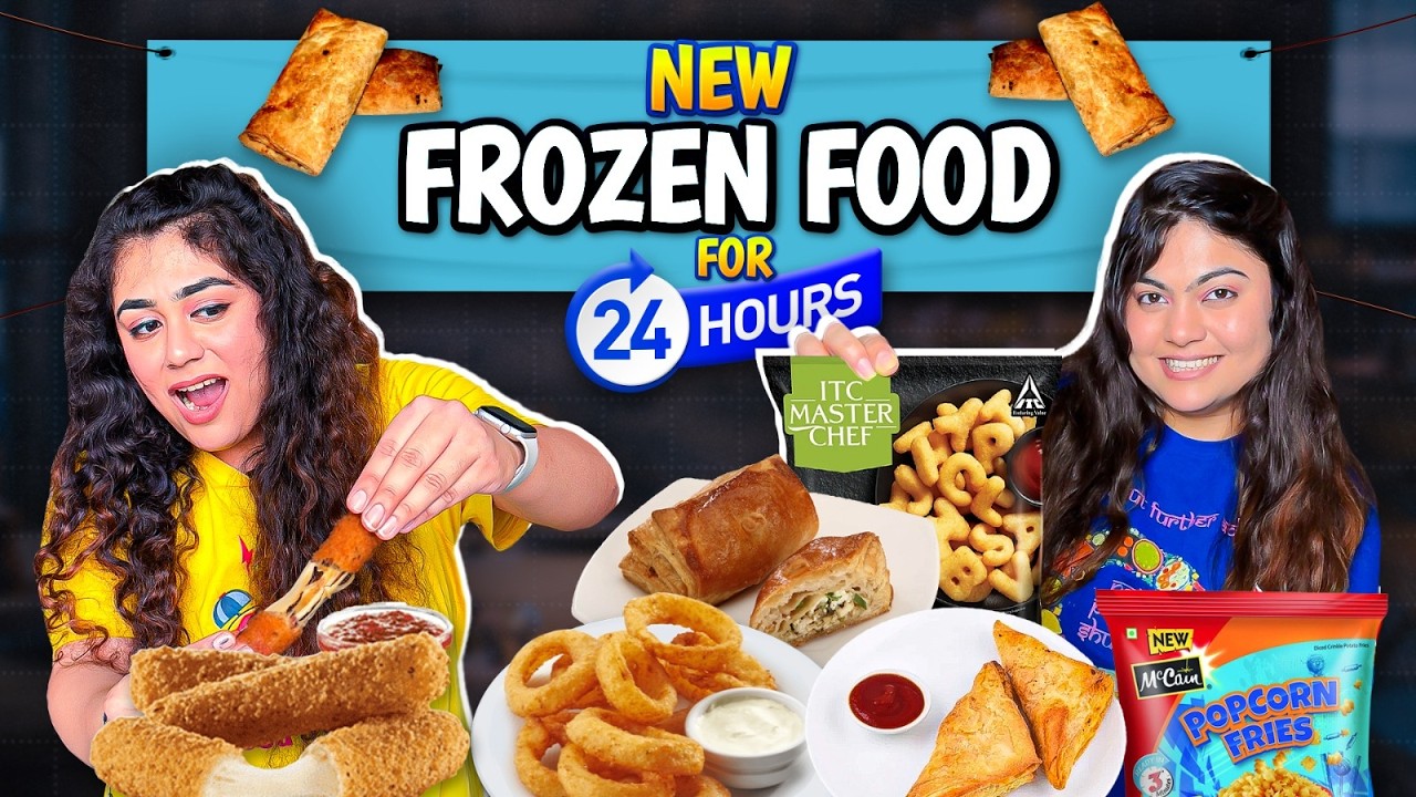 We Only Ate Unseen & Untried Frozen Food for 24 hours Food Challenge ft. 