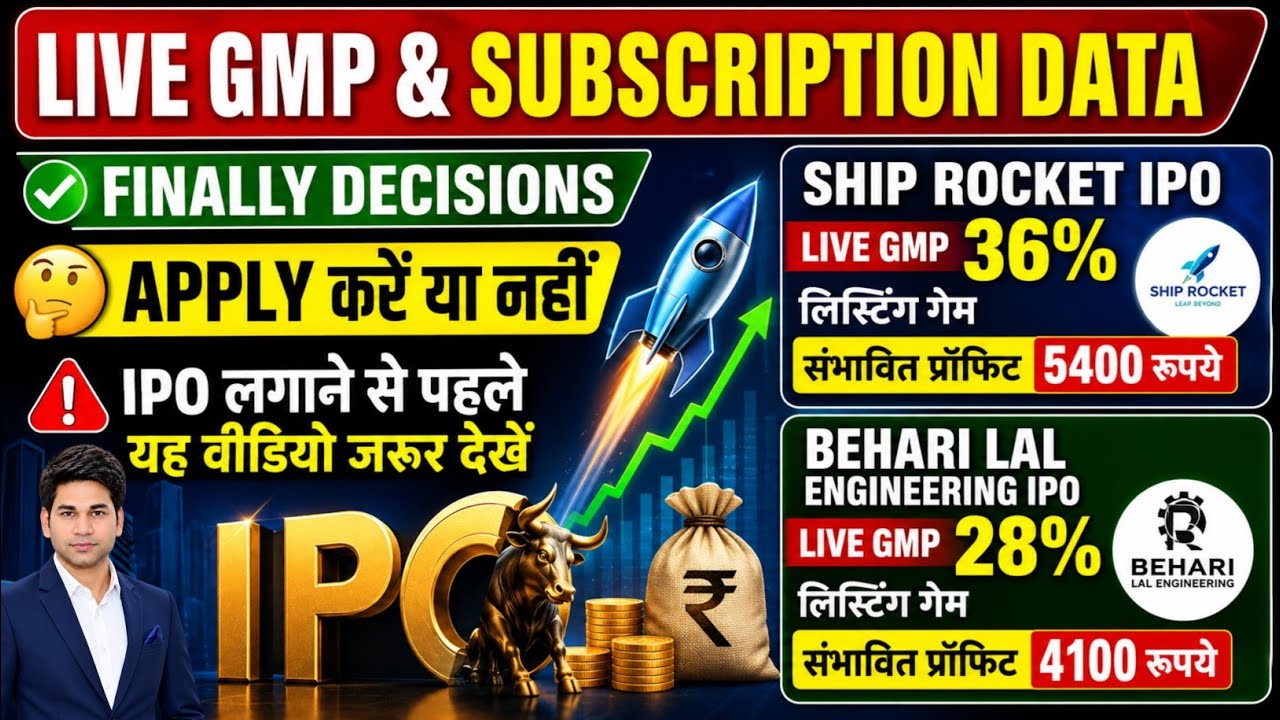 LIVE IPO GMP/  SHIPROCKET IPO & BEHARI LAL IPO/ APPLY करें या नहीं? FINAL DECISION /IPO GMP today 