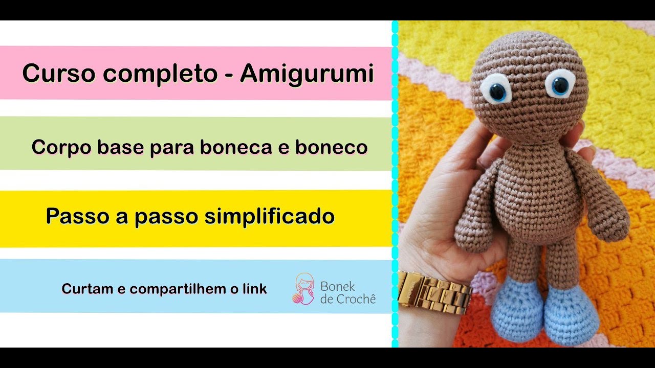 Corpo base para bonecas e bonecos de crochê - Amigurumi