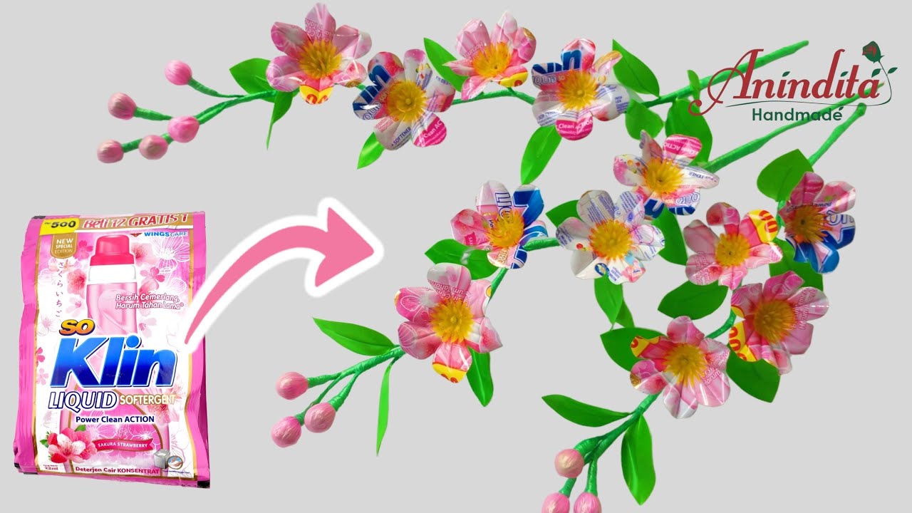 Bunga Dari Kemasan Detergent/DIY//Flower craft//how to make flowers from detergent plastic