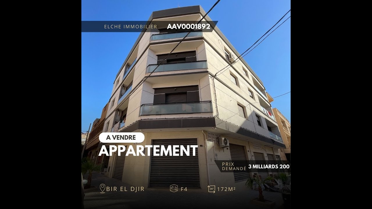 A vendre appartement de Type F4 ,a boulvard bouchikhi, bir el djir ,ville d&rsquo;Oran