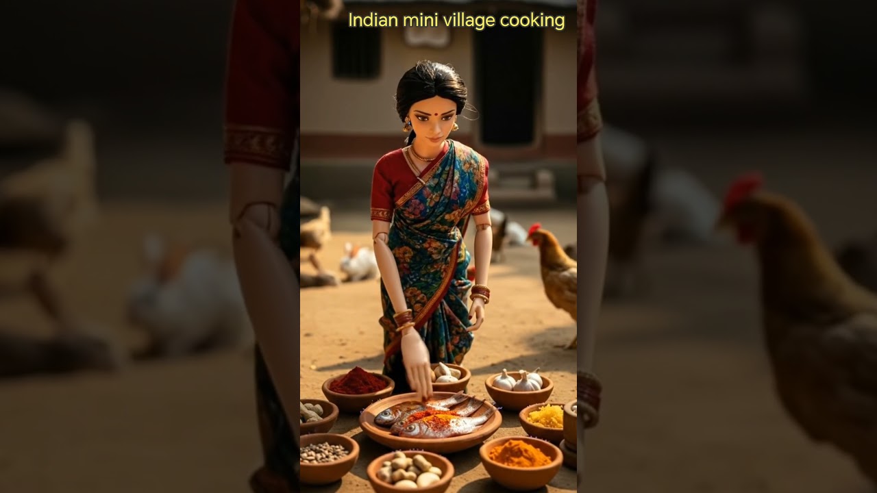 Mini Village Fish Fry 🐟Indian Village Cooking | 1 Minute ASMR Shorts
