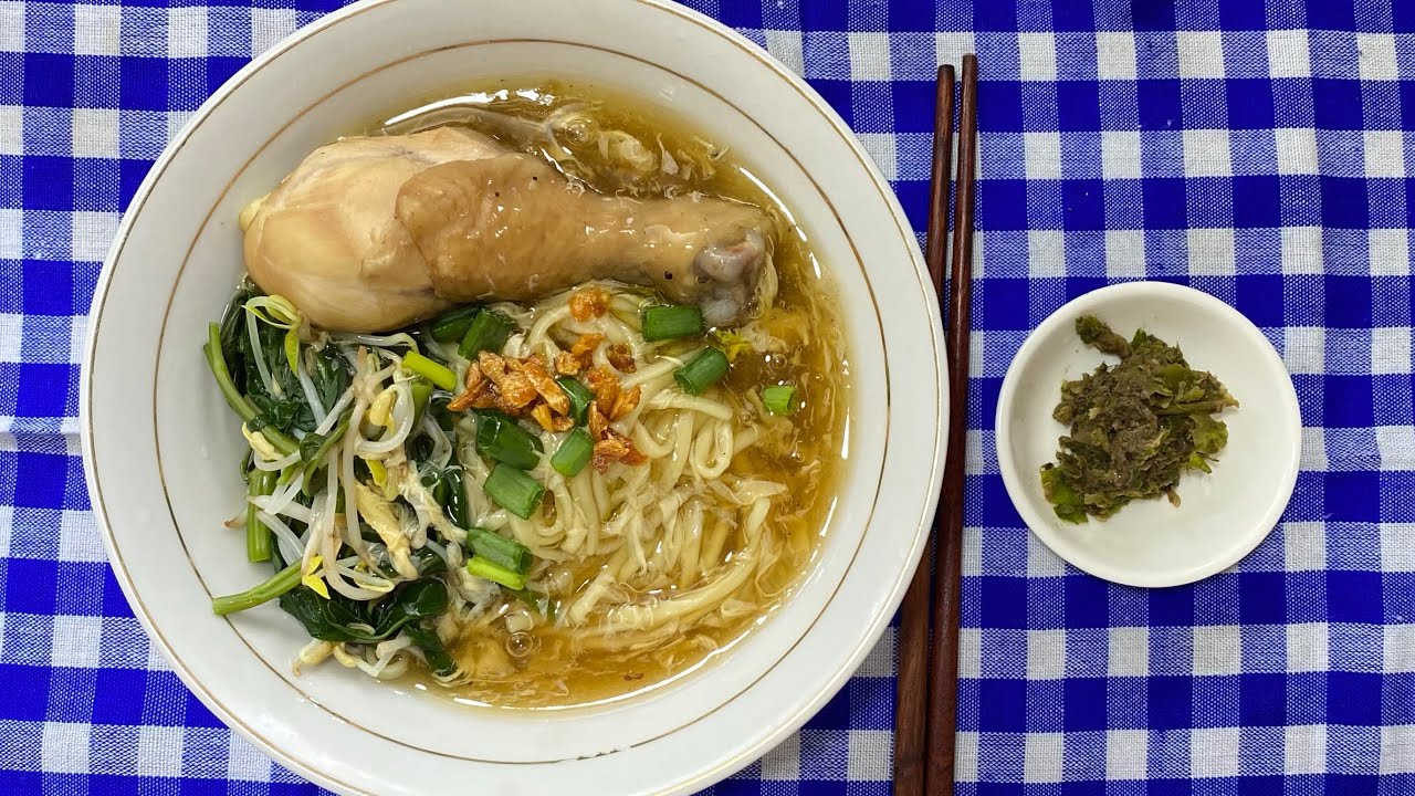 ကော်ရည်ခေါက်ဆွဲ/Starchy Gravy Noodle With Spicy Shrimp Paste