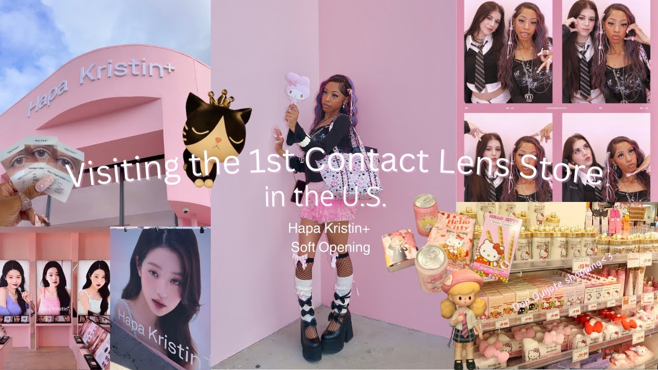 Visiting the 1st Contact Lense Store in the U.S♡ Hapa Kristin Soft Opening♡U.S Don Quijote Shopping