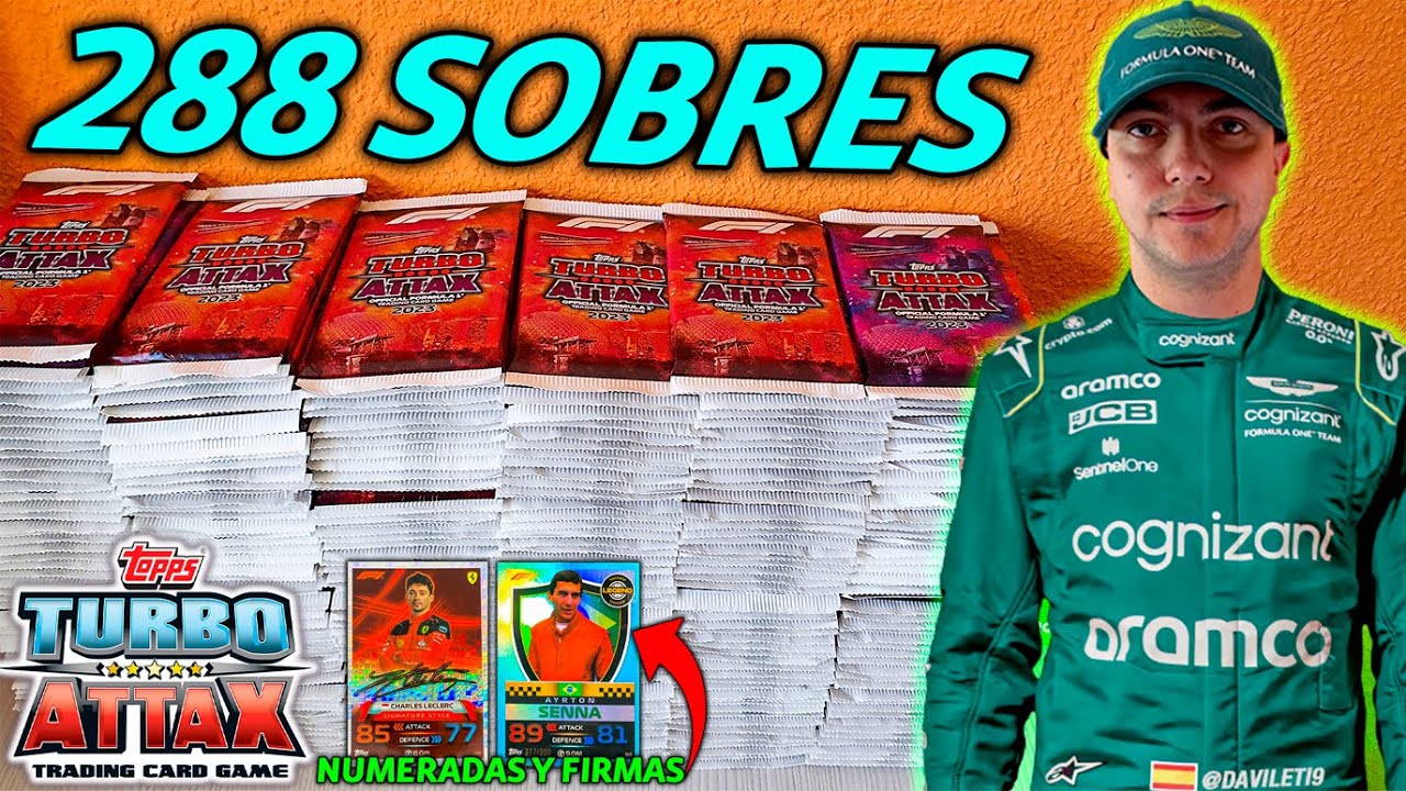 APERTURA de 288 SOBRES de F1 TURBO ATTAX 2023 !!! SALEN NUMERADAS Y FIRMAS !!