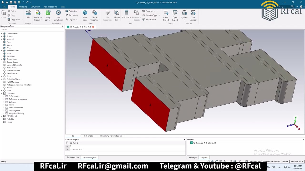 Waveguide Coupler 7-9 GHz 3dB number12