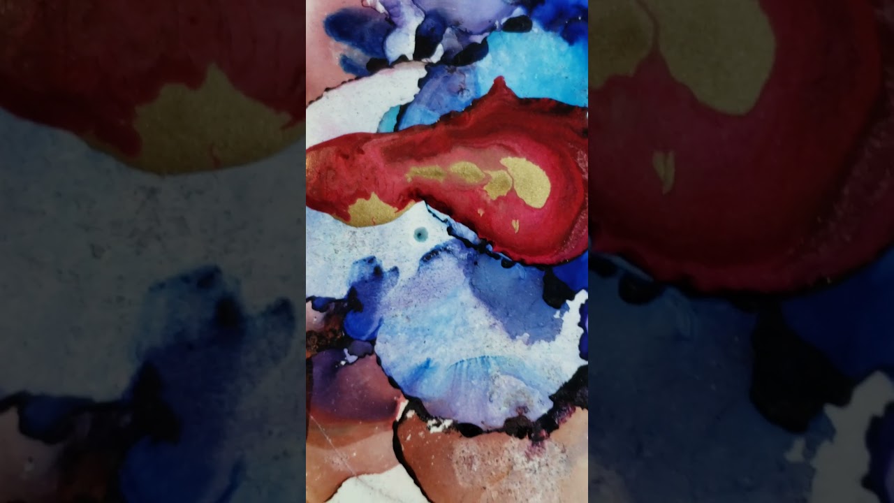 Alcohol ink play...❤ mixative in action 🎬