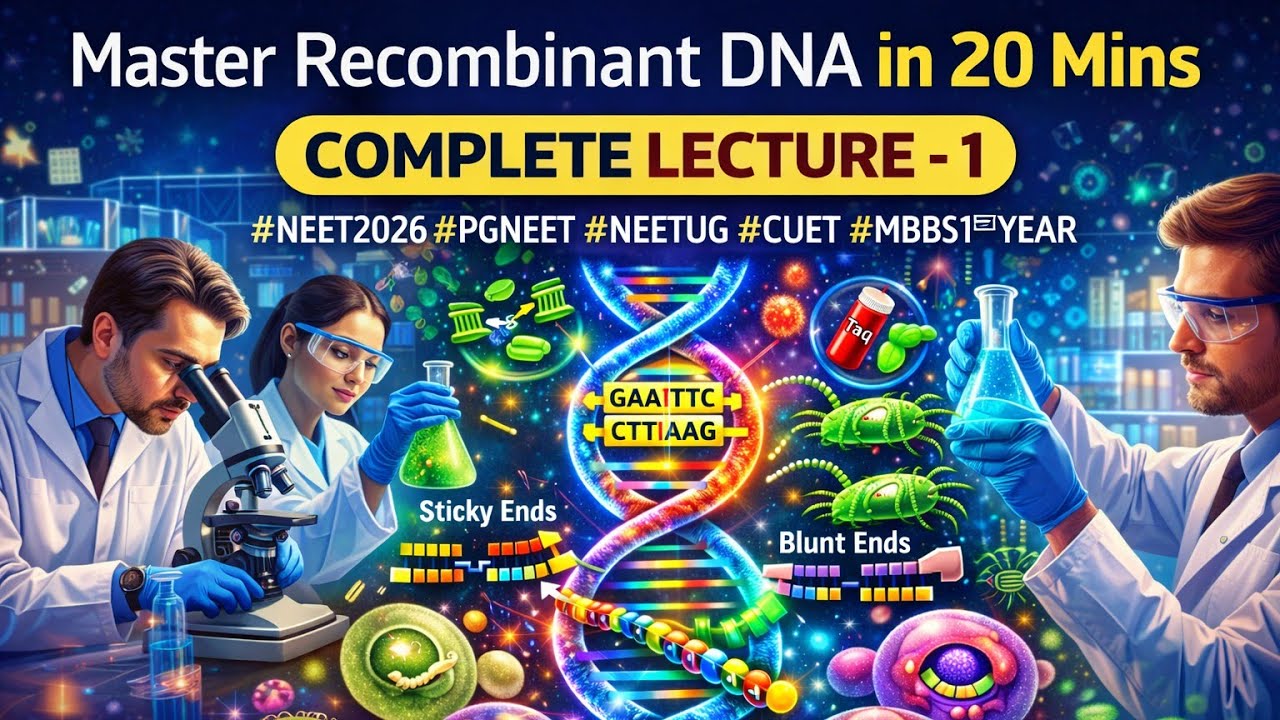 Recombinant DNA Technology Explained | NEET 2026 | MBBS 1st Year | CSIR-NET 