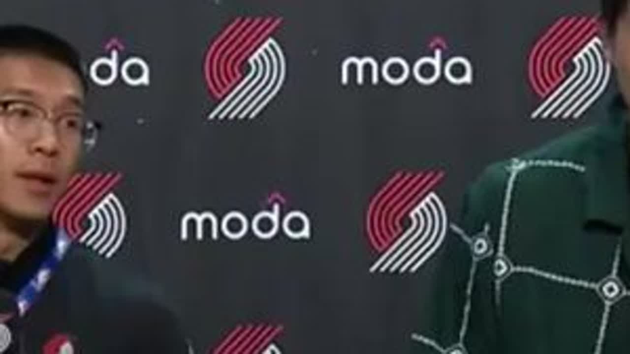 开拓者勇士季前赛杨瀚森赛后采访：站到NBA赛场感觉不真实！还有很多方面需要打磨提升#NBA #篮球 #杨瀚森 #开拓者