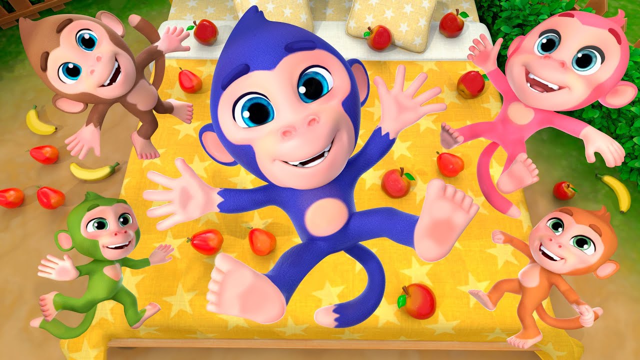 Five Little Monkeys on the Farm | Little LaLa's Nursery Rhymes & Kids Songs