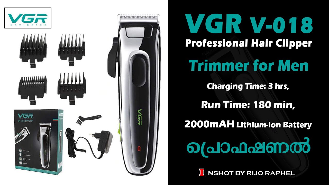 100% പ്രൊഫഷണൽ ട്രിമ്മർ | #VGR_V-018_Professional_Hair_Clipper | #VGR_Trimmer|@InshotbyRijoRaphel