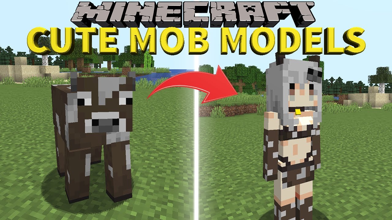 LAS MEJORES WAIFUS DE MINECRAFT SIN MODS | MINECRAFT CUTE MOB MODELS |1.12.2 - 1.20.1