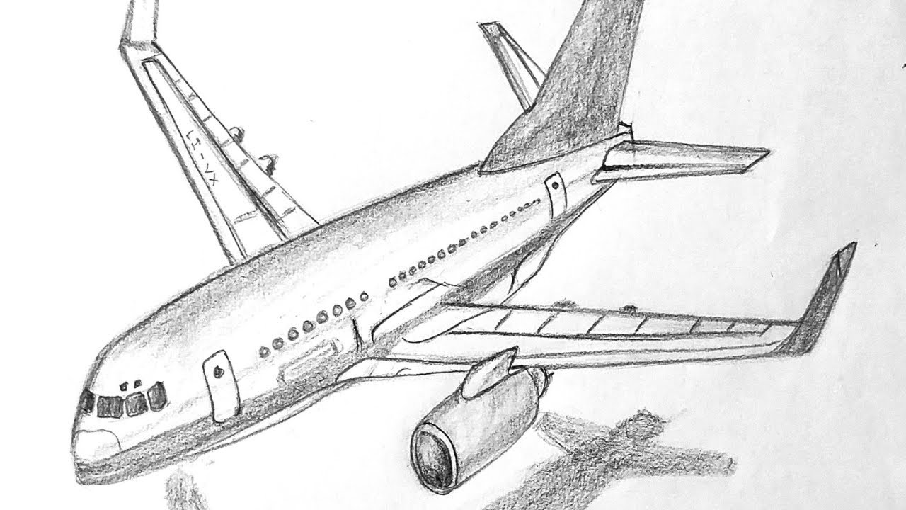 How to Draw an Airplane ✈️ | تعلم رسم طائرة بسهولة