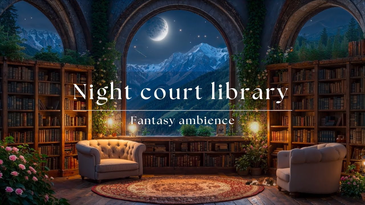 The Enchanted Night Court Library | Cozy Fantasy Ambience for Focus, Relaxation, Studying & Sleep