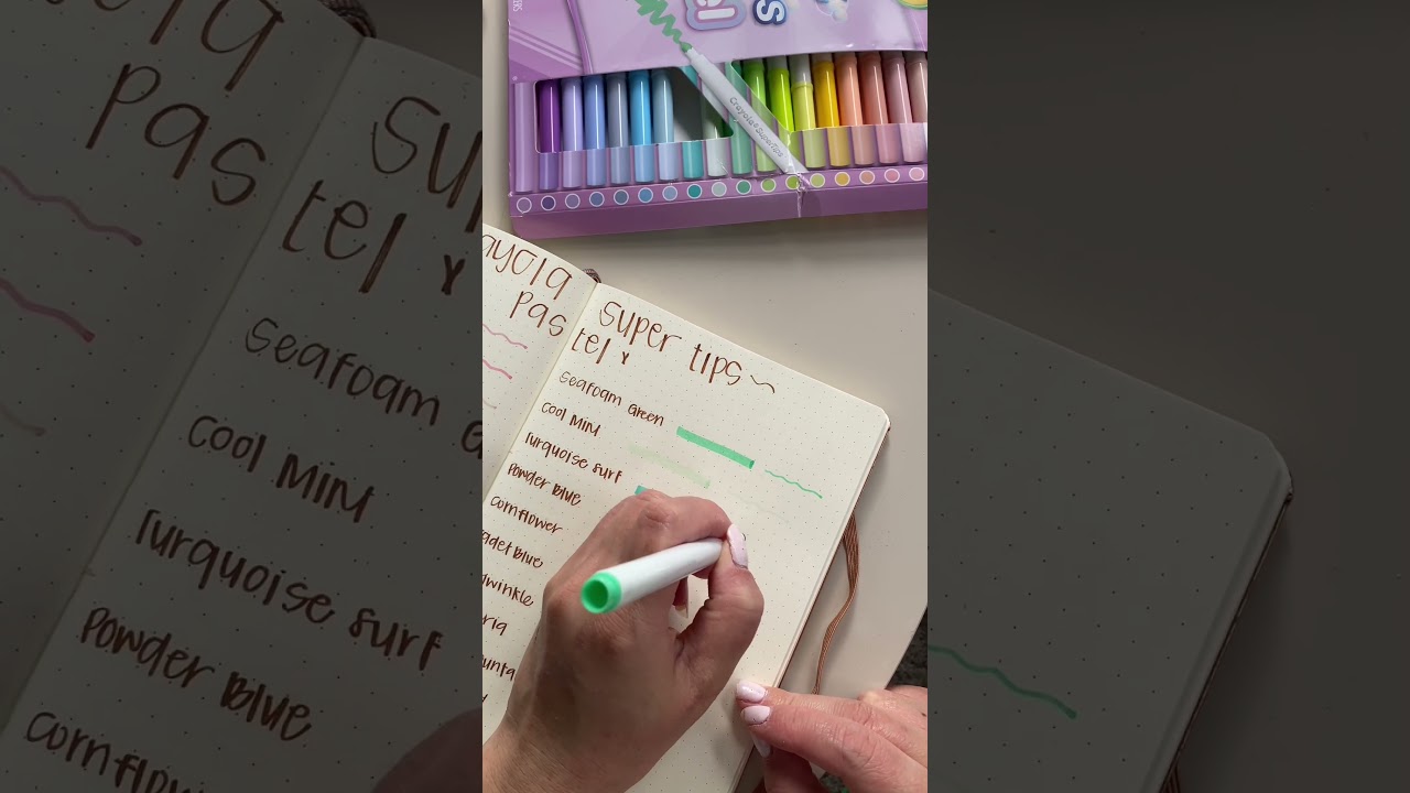Crayola Supertips Pastel swatches ✨🌈🫶🏻 #crayolasupertips #journalingsupplies #swatches