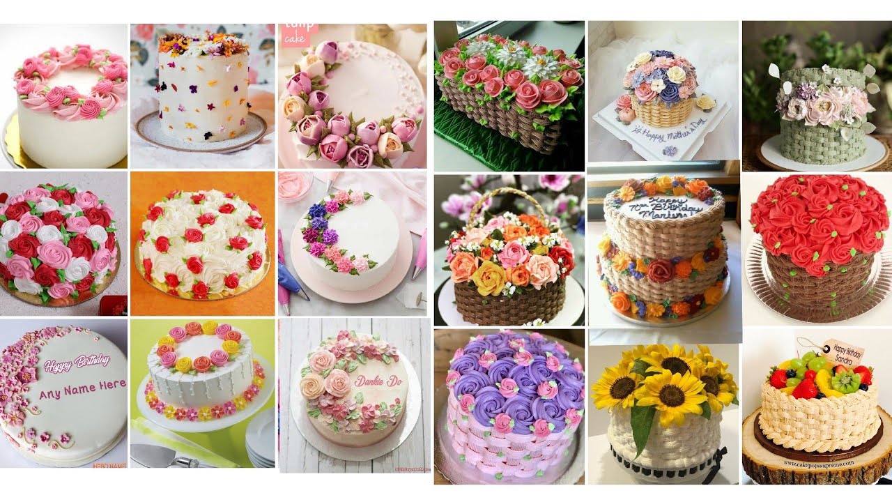 beautiful flowers cake design ideas for birthday or anniversary | cake decoration ideas