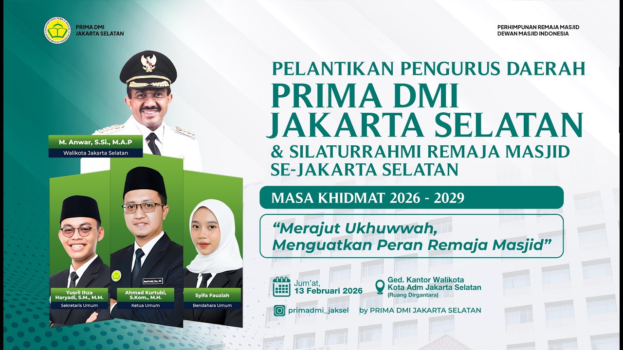 Pelantikan Pengurus Daerah PRIMA DMI Jakarta Selatan 2026-2029