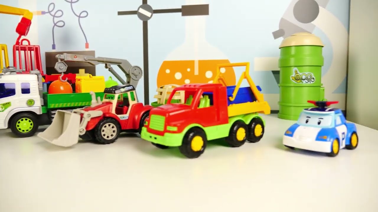Osaatko laskea kaikki autorekat, joiden kyydissä on leluautoja?