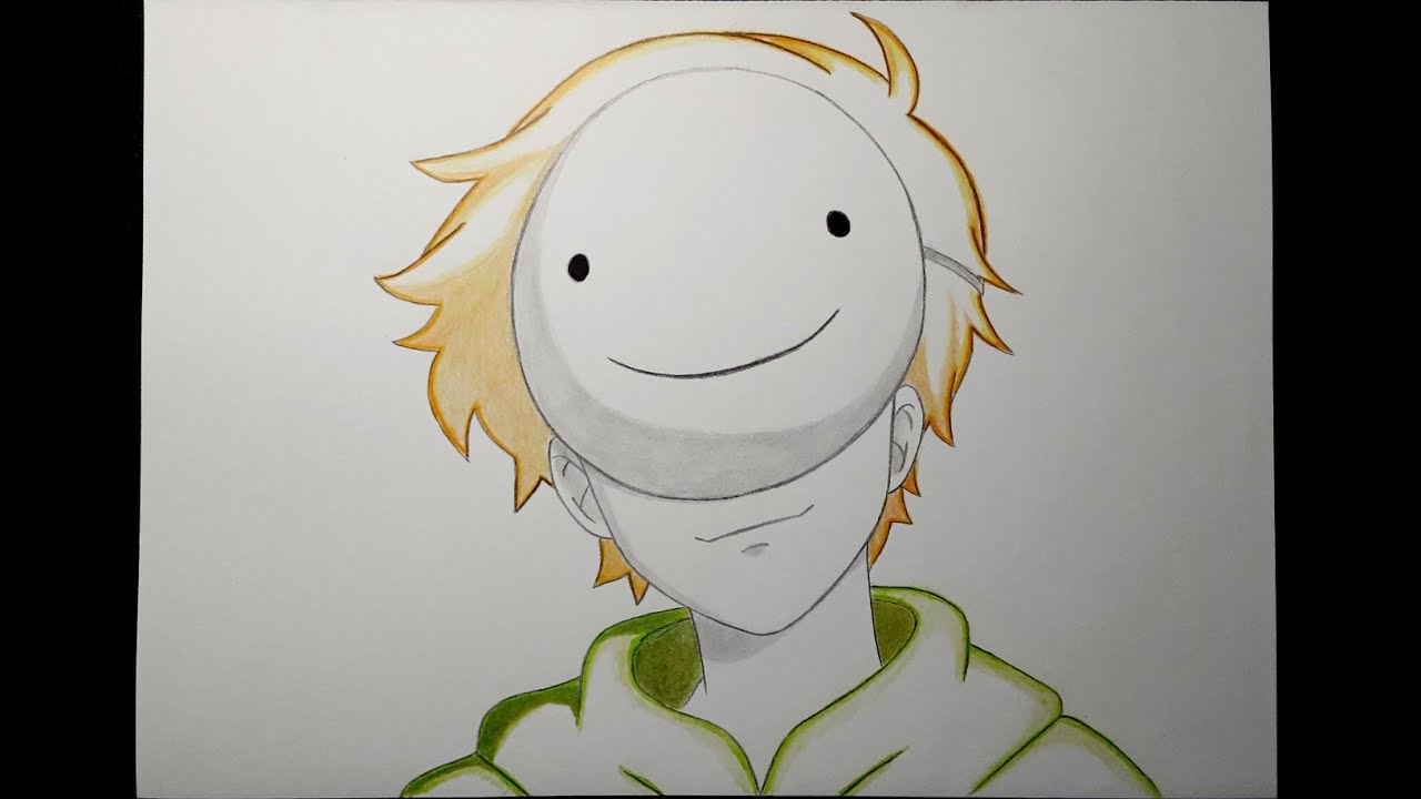 Anime sketch | How to draw Dream Minecraft | step by step (87)