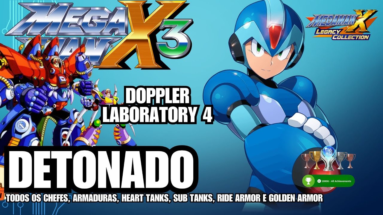 MEGAMAN X LEGACY COLLECTION 1 | MEGAMAN X3 | DOPPLER LABORATORY 4 | 1000G/PLATINA | SEM COMENTÁRIOS🏆