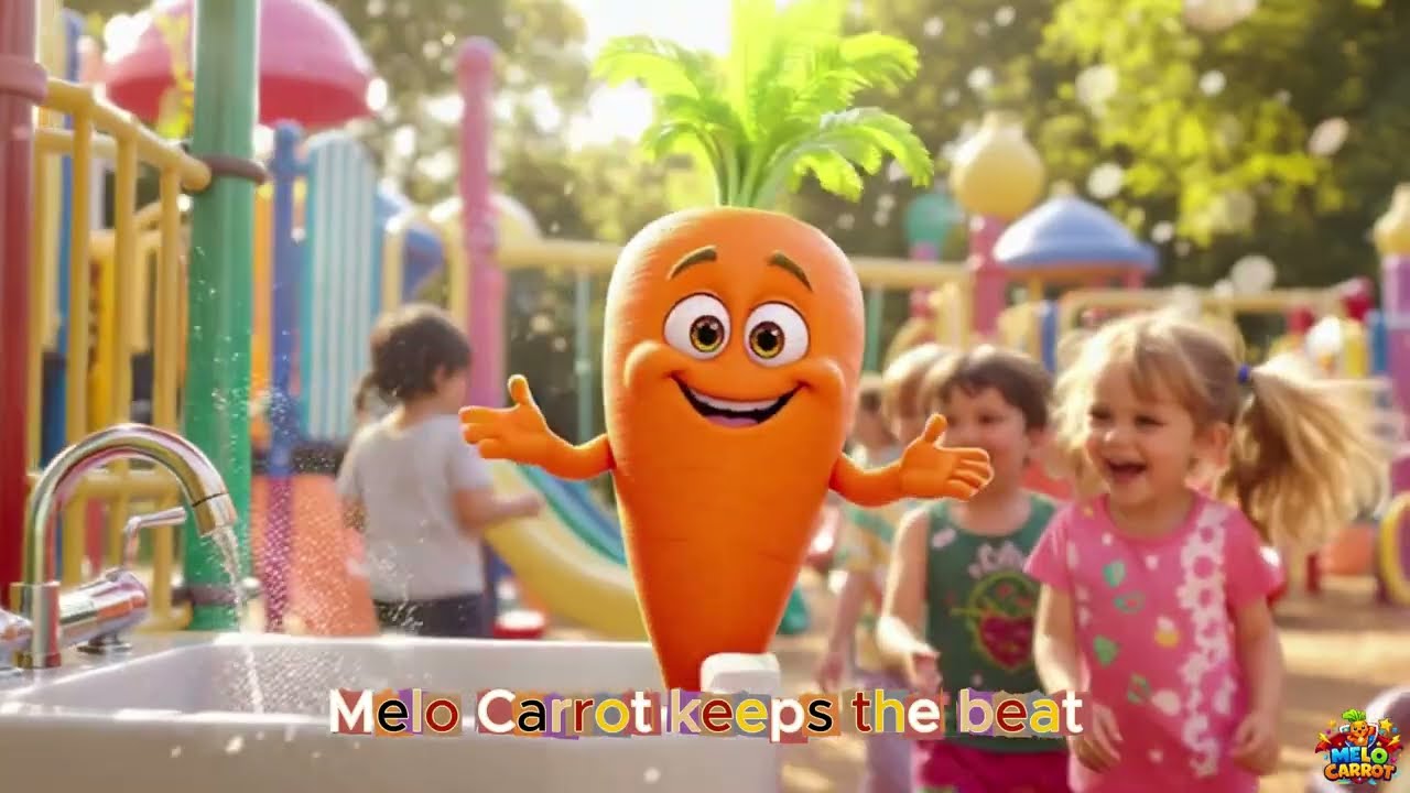 Wash Your Hands with Melo Carrot 🥕🎷🎡 Playground Song for Kids