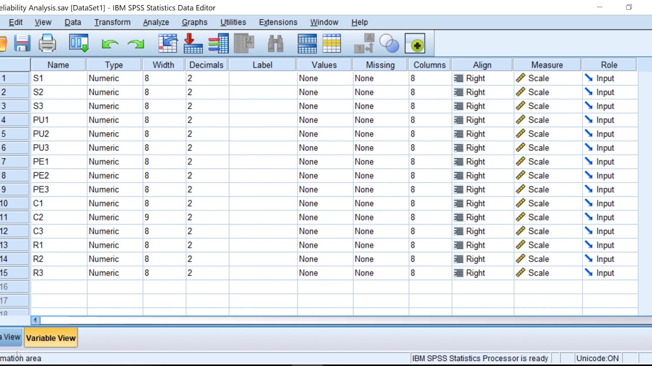 SPSS - การหาค่าความเชื่อมั่น (Reliability Test)