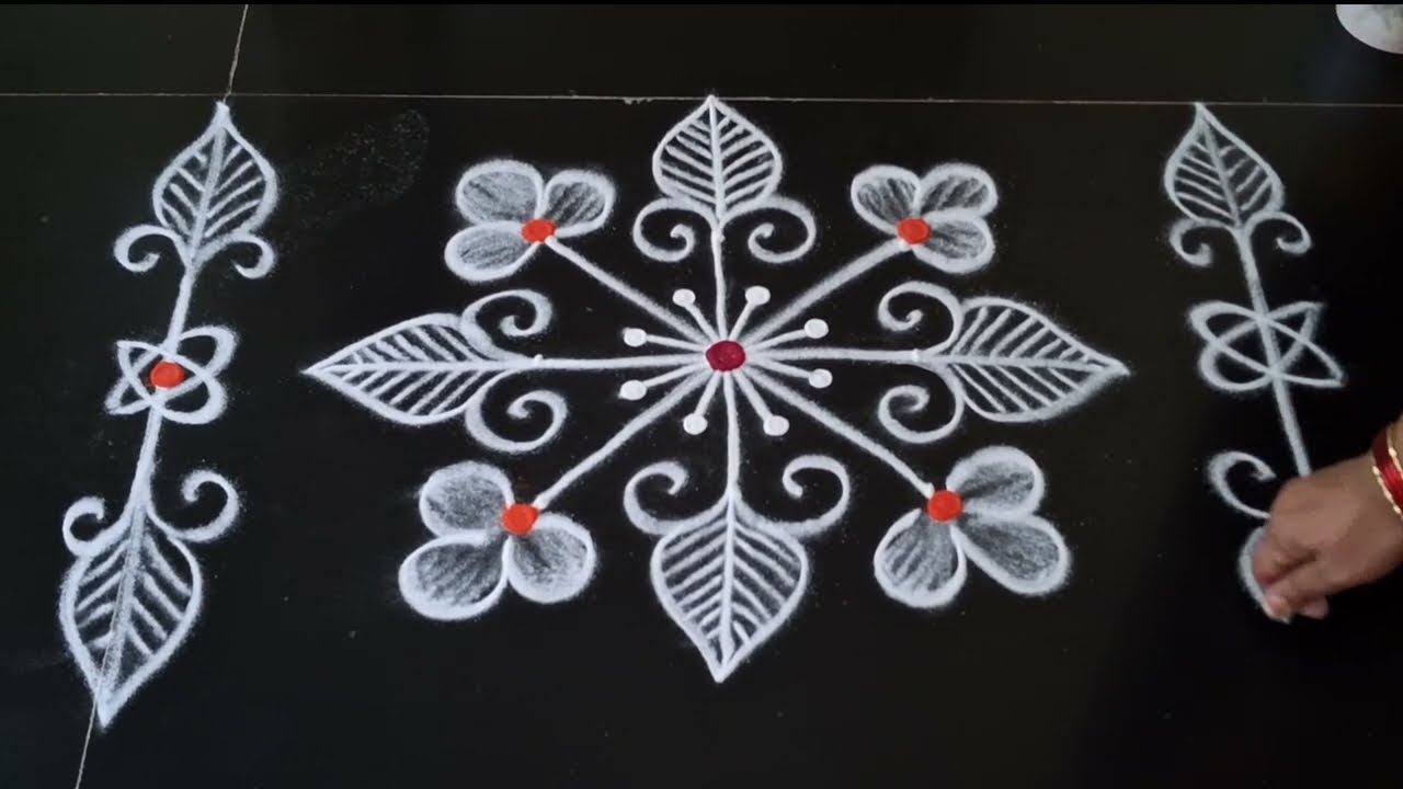 Daily use rangoli 🌹 simple side border rangoli design 🌹 daily muggulu 🌹 small beautiful kolam 