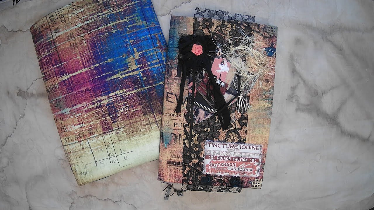 Haunted Fabric Junk Journal with Book Sleeve: Tincture of Iodine  
