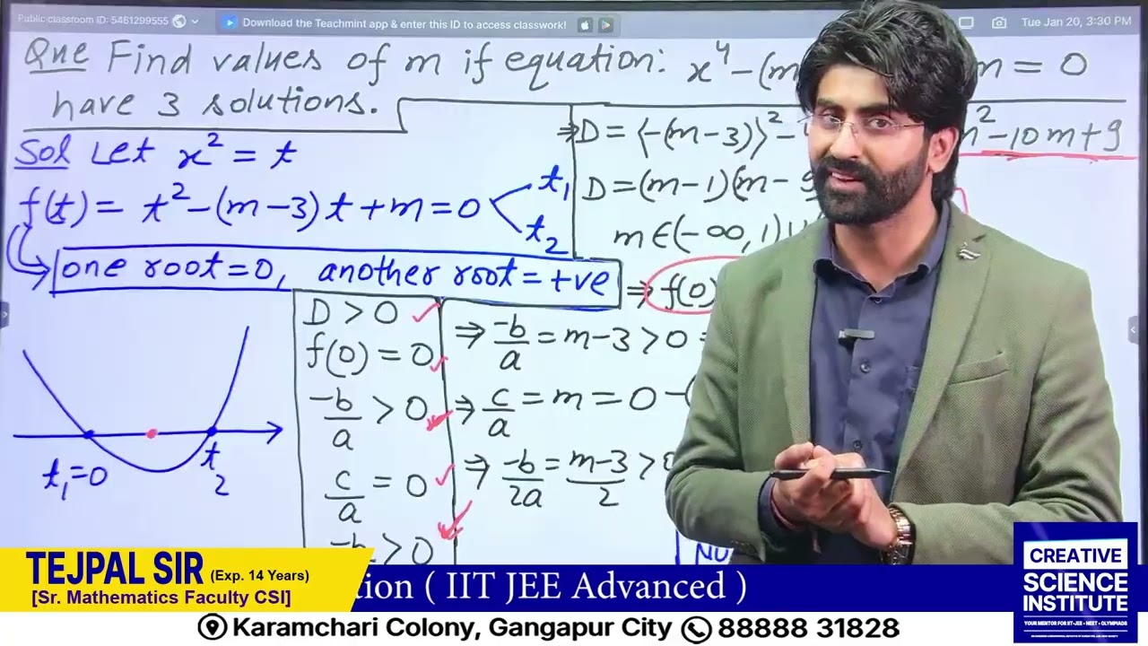 Three Solutions of a Pseudo Quadratic Equation | IIT JEE Advanced 🔥 #iitjee #csi #youtubeshorts