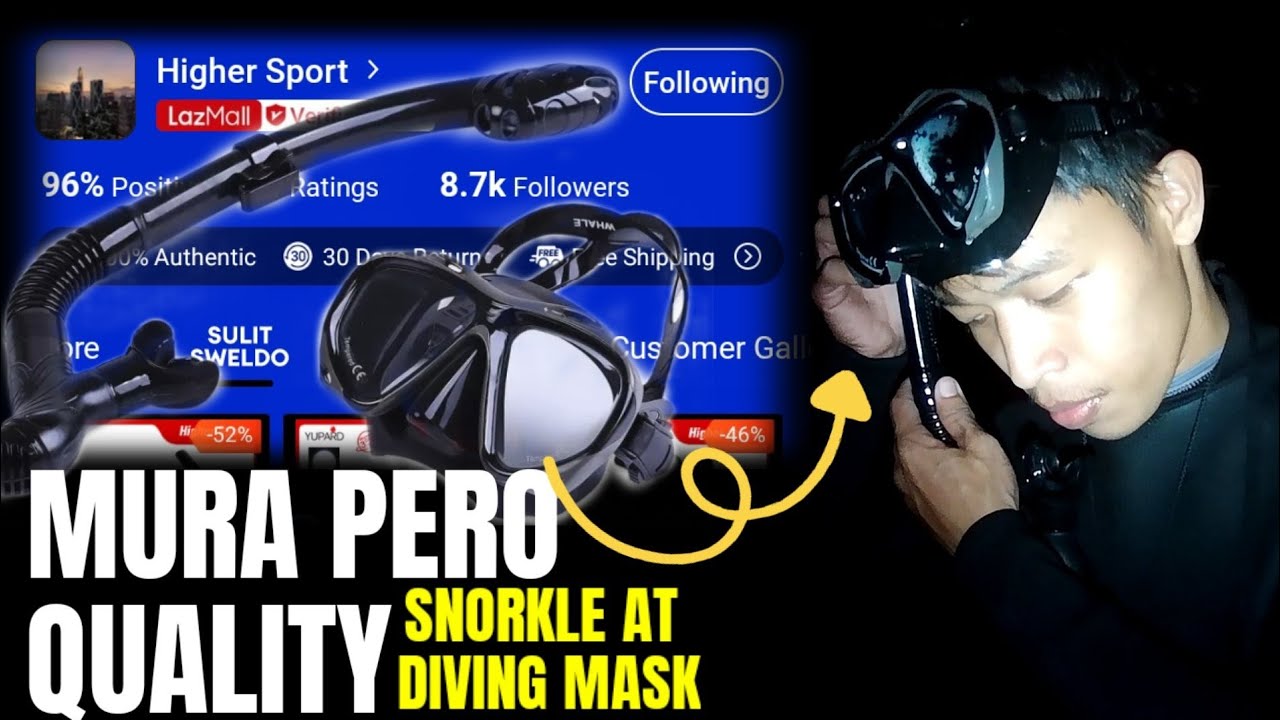 WHALE DIVING SNORKLE SET| TEMPERED GLASS MASK AND DRY SNORKLE TUBE SET| UNBOXING AND TEST| TRY TV