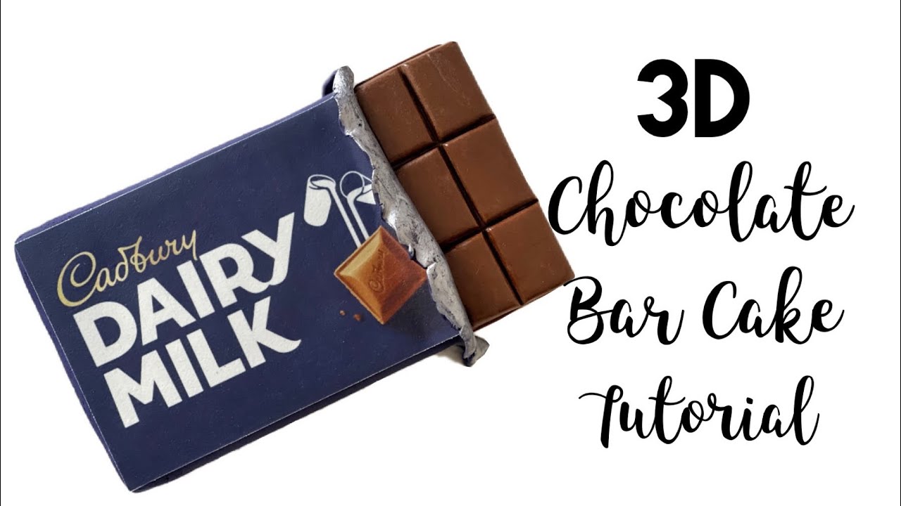 Cadbury Dairy Milk Cake Tutorial | Realistic Dairy Milk 3D Cake Decorating | Chocolate bar cake