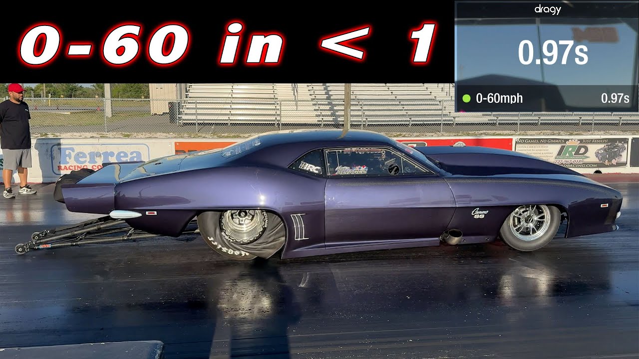 0-60 Less than 1 second * 5,000 HP Camaro Pro Mod Dragy Test matches what a Tesla Roadster will do?