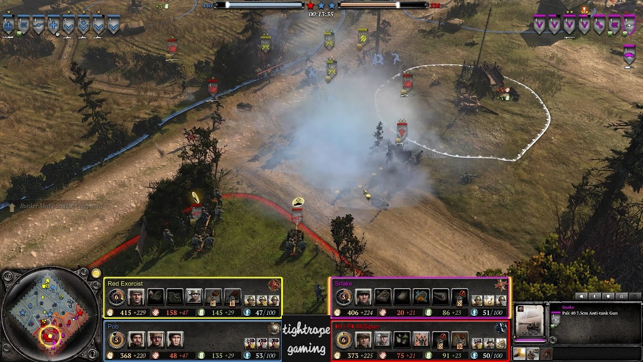 COH2 2v2 Red Exorcist (SU) & Pob (UK) vs Snake (OH) & MrSipan (OK)
