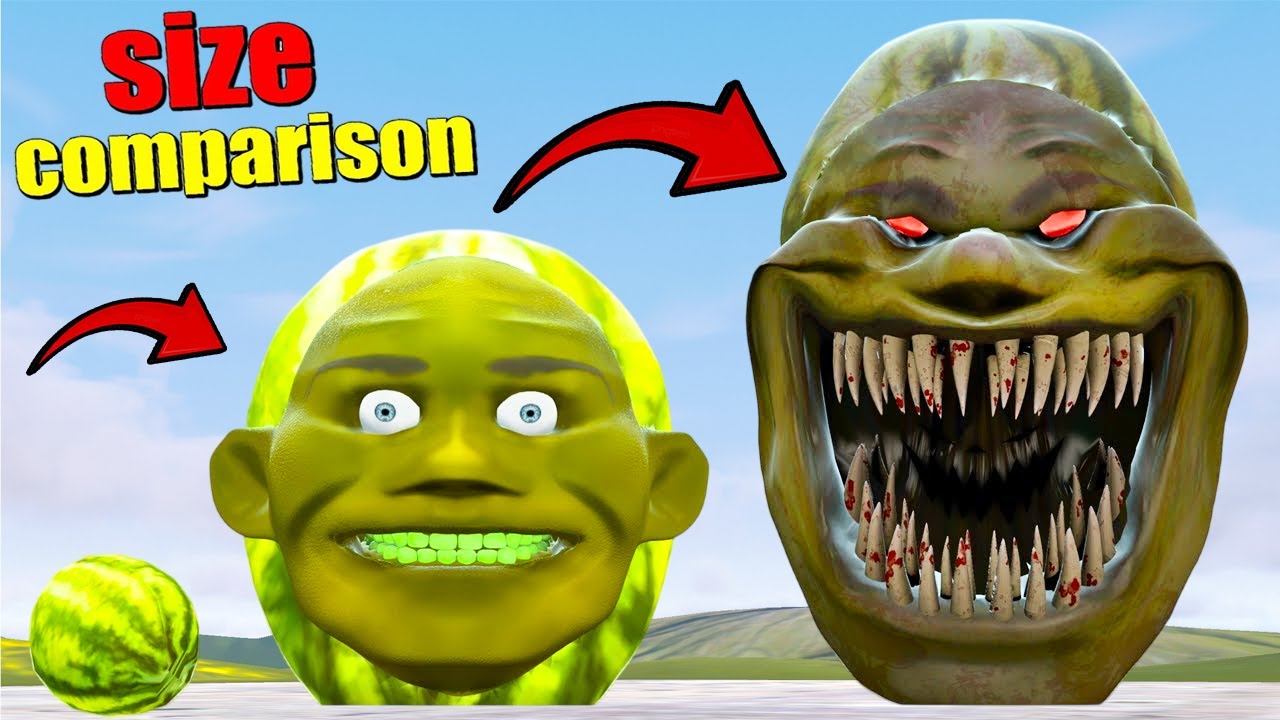 NEW SIZE COMPARISON OF NIGHTNARE LIN GANG MELON EATER in Garry's Mod!