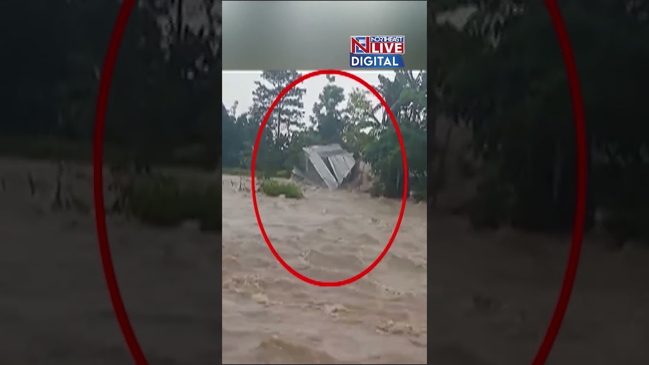 #WATCH | Heavy Rain in Arunachal Swells Jiadhal River, Houses Damaged in Assam&rsquo;s Dhemaji