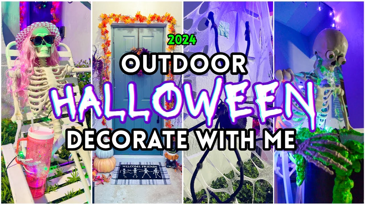 HALLOWEEN OUTDOOR DECORATE WITH ME | DIY PUKING SKELETON & SPOOKY HALLOWEEN DECOR FOR OUTSIDE 2024