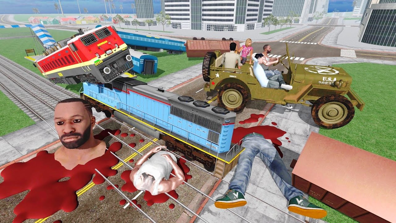 Franklin death Train Accident and Kamla Police Jeep | Funny Gameplay Indian Bikes Driving 3d 🤣🤣