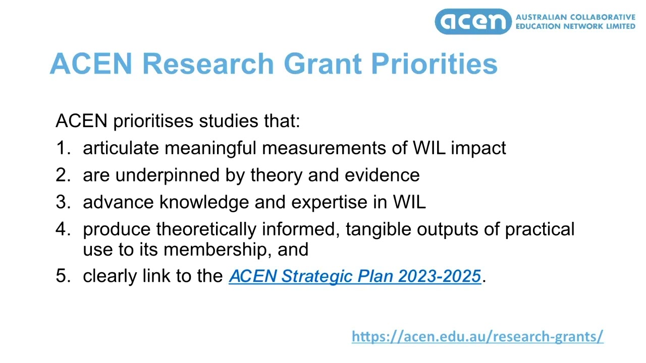 ACEN Research Grants - Information Presentation