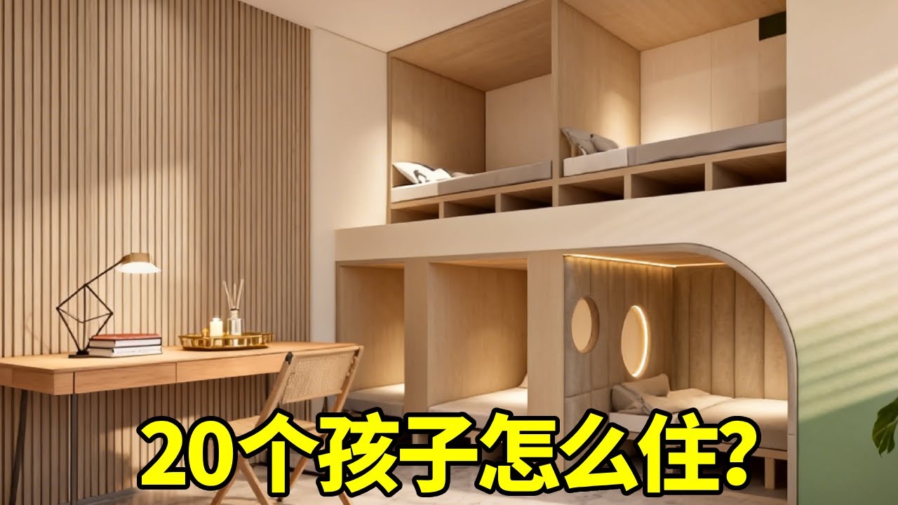 一间房住 20 个孩子超省心！合理布局人人有独立空间，休息活动两不误太绝了！#卧室设计 #裝修訂製 #home