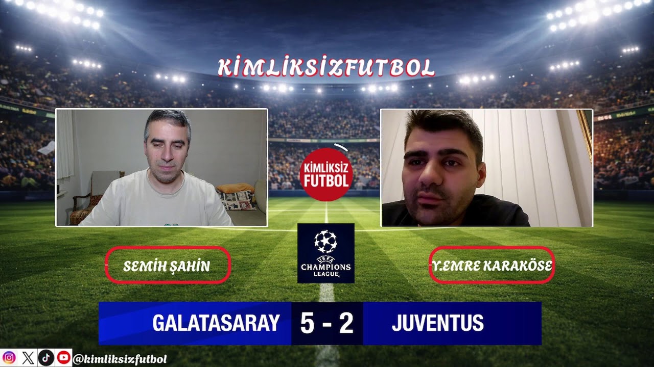 GALATASARAY 5-2 JUVENTUS MAÇ SONU.  ARRİVEDERCİ JUVENTUS.