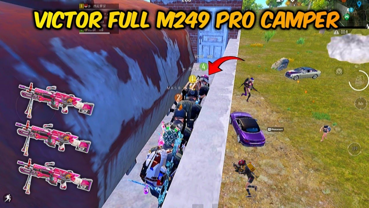 VICTOR PUBG FULL M249 PRO CAMPER 😂😈 PUBG FUNNY MOMMENTS & BGMI