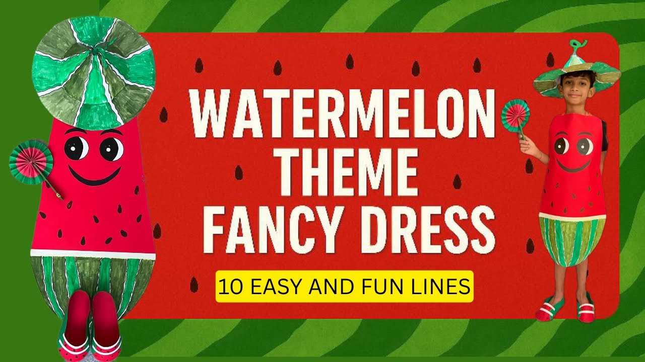 DIY 🍉 EASY WATERMELON THEME FANCY DRESS FOR KIDS| FANCY DRESS COMPETITION| @KnockTheIdea