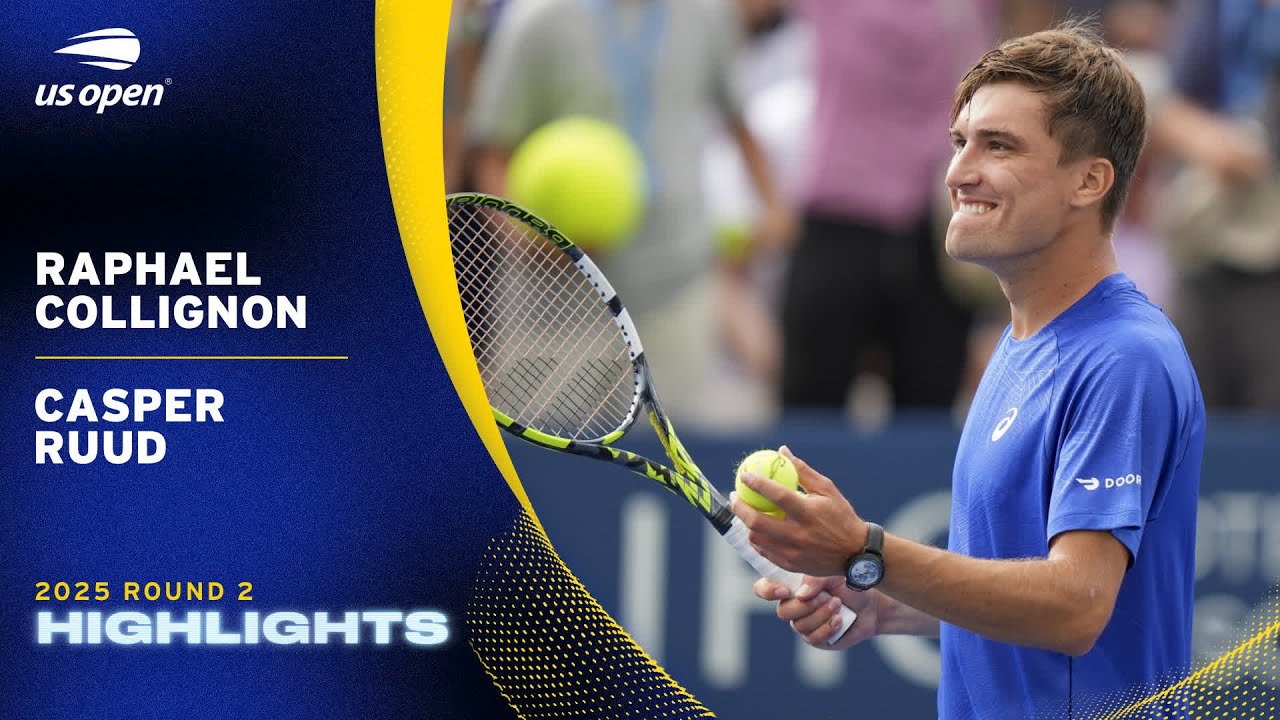 Raphael Collignon vs. Casper Ruud Highlights | 2025 US Open Round 2