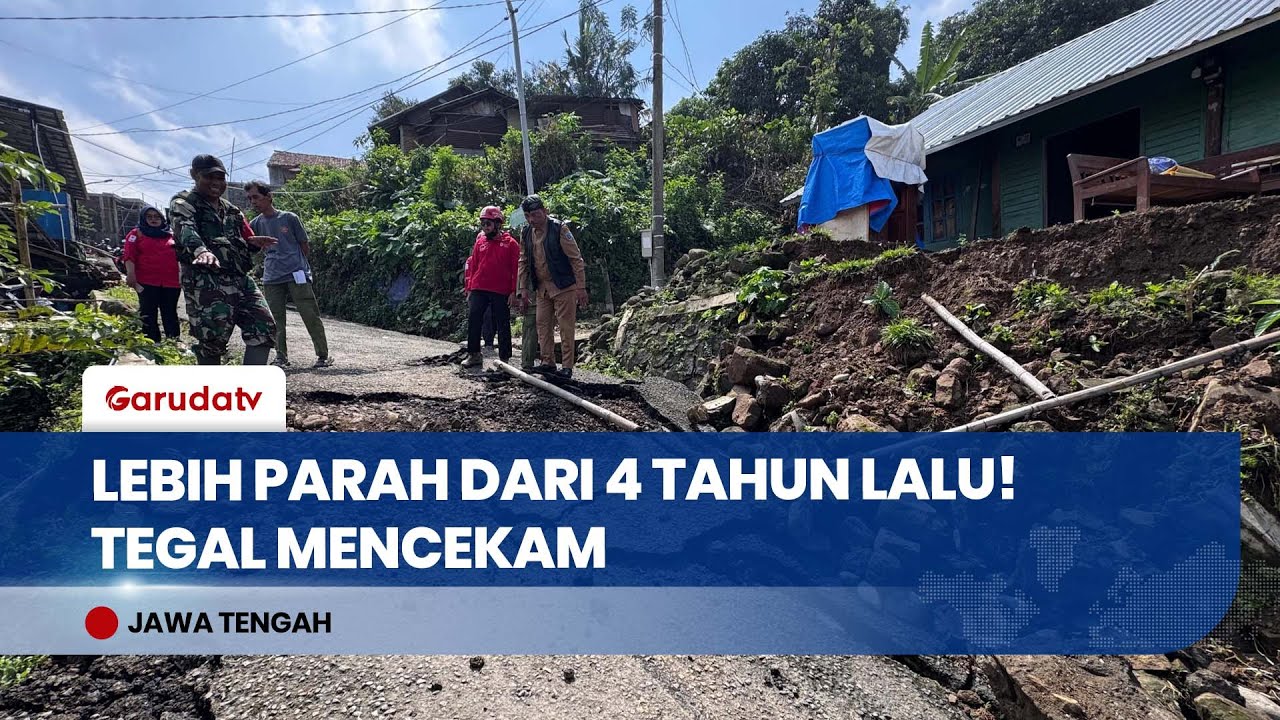 TEGAL BERDUKA! Detik-detik Tanah Bergerak Desa Padasari, Puluhan Rumah Hancur Seketika!