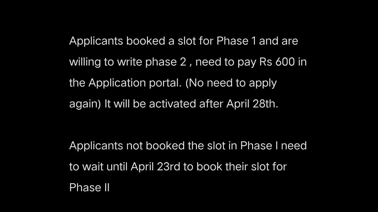 AEEE 2023 PHASE 2 SLOT BOOKING DATES!!!