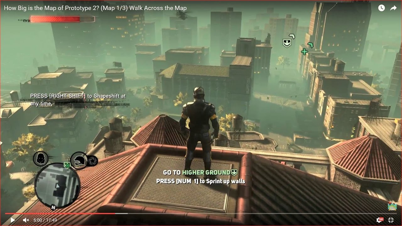 HOW BIG IS THE MAP in Prototype 2? (Map 1/3) Walk Across the Map