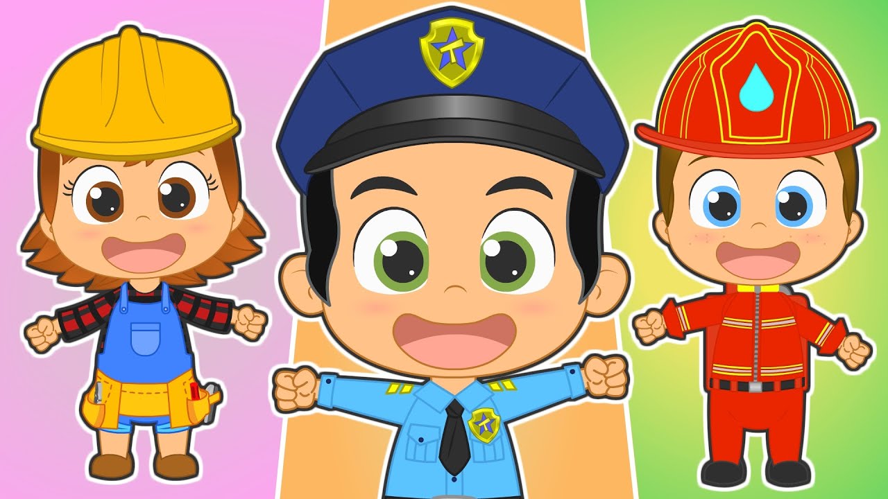 SONGS OF PROFESSIONS 👨‍⚕️👨‍🚒 With police, firefighter, worker, nurse, doctor, farmer and more!