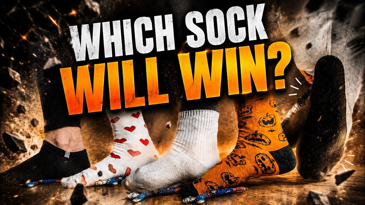 Which sock will win? A giantess crushes a doll ;)