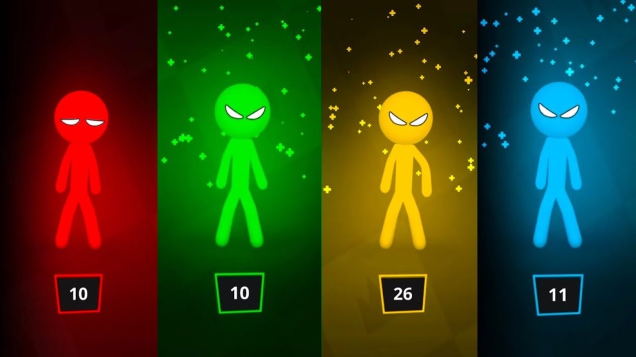 Stickman Party - Турнирный режим, случайный выбор 1-4 игроков | Прохождение игры, обновление мини...