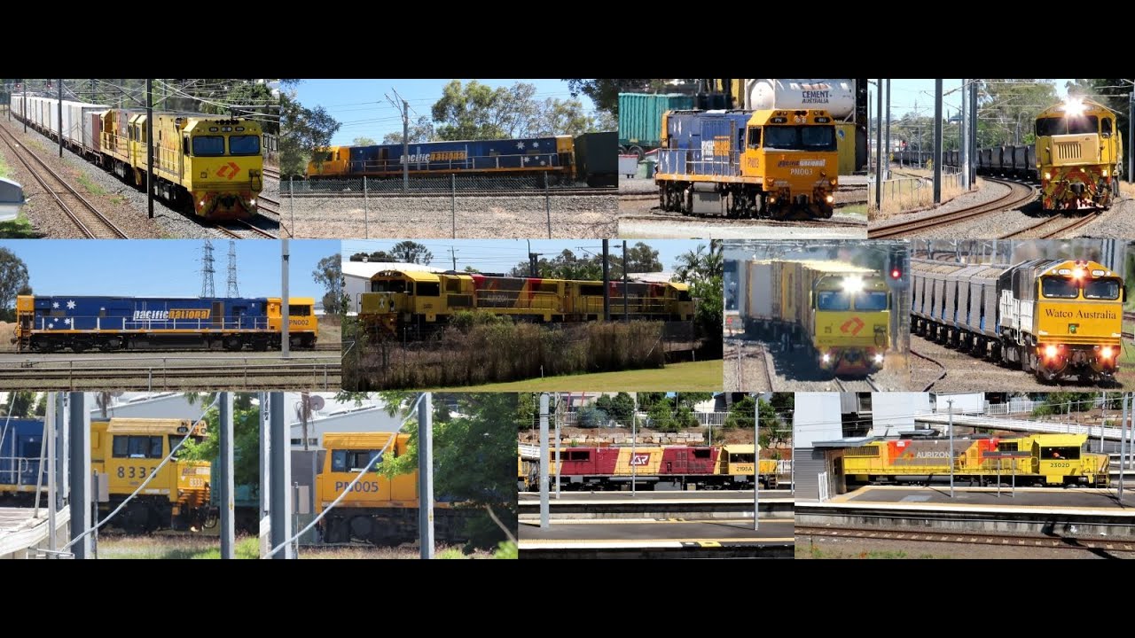 Aurizon, PN, Watco and QR Trains at Corinda, Moolabin and Graceville